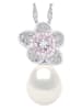 ATELIERS SAINT GERMAIN Zilveren ketting met zoetwaterkweekparel en edelstenen - (L)42 cm