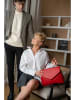 Victor & Hugo Paris Leder-Henkeltasche "Yuna" in Rot - (B)31 x (H)22 x (T)10 cm