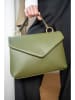 Victor & Hugo Paris Skórzana torebka "Yuna" w kolorze khaki - 31 x 22 x 10 cm