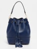 Victor & Hugo Paris Leren schoudertas " Mini Livy" donkerblauw - (B)18 x (H)21,5 x (D)11 cm