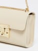 Victor & Hugo Paris Leder-Umhängetasche "Atom" in Creme - (B)23 x (H)15,5 x (T)6,5 cm