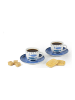 Trendy Kitchen by EXCÉLSA 6-delige set: koffiekoppen "Ocean" blauw/wit - 70 ml