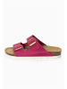BACKSUN Leder-Pantoletten "Bali" in Fuchsia