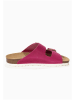 BACKSUN Leder-Pantoletten "Bali" in Fuchsia