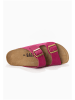 BACKSUN Leder-Pantoletten "Bali" in Fuchsia