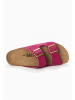 BACKSUN Leren slippers "Bali" fuchsia