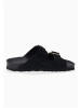 BACKSUN Leren slippers "Bali" zwart