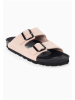 BACKSUN Leren slippers "Bali" beige