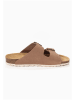 BACKSUN Leren slippers "Bali" lichtbruin