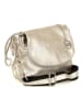 Mia Tomazzi Leren schoudertas goudkleurig - (B)28 x (H)20 x (D)8 cm