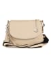 Mia Tomazzi Leder-Umhängetasche "Pontida" in Beige - (B)28 x (H)20 x (T)8 cm