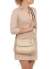 Mia Tomazzi Leder-Umhängetasche "Pontida" in Beige - (B)28 x (H)20 x (T)8 cm