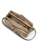 Mia Tomazzi Leren schoudertas taupe - (B)24 x (H)16 x (D)8 cm