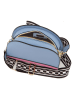 Mia Tomazzi Leder-Umhängetasche in Hellblau/ Rosa - (B)26 x (H)20 x (T)8 cm