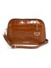 Mia Tomazzi Leren schoudertas lichtbruin - (B)24 x (H)17 x (D)9 cm