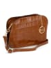 Mia Tomazzi Leren schoudertas lichtbruin - (B)24 x (H)17 x (D)9 cm