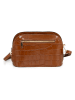 Mia Tomazzi Leren schoudertas lichtbruin - (B)24 x (H)17 x (D)9 cm