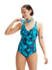 Speedo Shape-badpak "Lexi" donkerblauw/groen