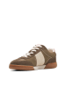 Clarks Skórzane sneakersy w kolorze oliwkowo-kremowym