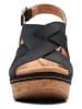Clarks Skórzane sandały "Elleri Rae" w kolorze czarnym na koturnie