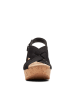 Clarks Leder-Keil-Sandaletten in Schwarz