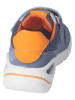 Ricosta Leren sneakers "Rider" donkerblauw/oranje