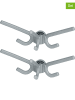 Wenko 2-delige set: haken "Herkules" grijs - (B)29 x (H)12,5 x (D)15 cm