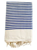 Le Comptoir de la Plage Fouta "Yadara" in Blau/ Beige - (L)200 x (B)100 cm