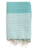 Le Comptoir de la Plage Fouta "Mikanda" w kolorze turkusowym - 200 x 100 cm