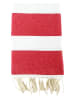 Le Comptoir de la Plage Fouta "Transat" in Rot/ Weiß - (L)200 x (B)100 cm