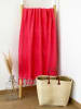 Le Comptoir de la Plage Hamamtuch "Paradise" in Rot - (L)160 x (B)90 cm