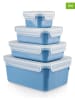 Emsa 4-delige set: vershoudboxen "Clip & Go" blauw
