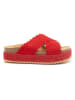 Mandel Leren slippers rood