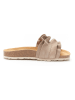Mandel Skórzane klapki w kolorze szarobrązowym