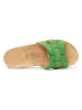 Mandel Leren slippers groen
