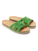 Mandel Leren slippers groen