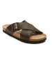 Mandel Leren slippers bruin