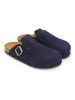 Mandel Leren clogs donkerblauw