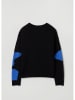 STEFANEL Sweter w kolorze czarno-biało-niebieskim
