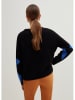 STEFANEL Sweter w kolorze czarno-biało-niebieskim
