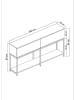 Evila Sideboard "Lord" in Schwarz - (B)150 x (H)80 x (T)30 cm