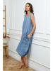 Joséfine Leinen-Kleid in Hellblau