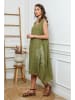 Joséfine Leinen-Kleid in Khaki