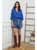 Fleur de Lin Leinen-Bluse  in Blau