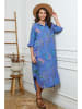 Joséfine Leinen-Kleid in Blau
