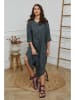 Fleur de Lin Leinen-Kleid in Anthrazit