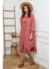 Fleur de Lin Leinen-Kleid in Rostrot