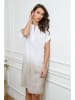 La Compagnie Du Lin Lniana sukienka w kolorze biało-beżowym