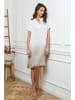 Joséfine Leinen-Kleid in Weiß/ Beige