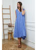 Joséfine Leinen-Kleid in Blau